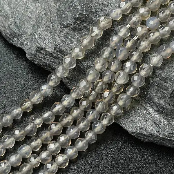 Natural Agate Round Beads Strand