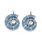 Brass Micro Pave Clear Cubic Zirconia Enamel Pendants