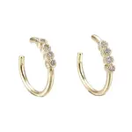 Brass Micro Pave Clear Cubic Zirconia Cuff Earrings