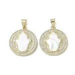 Brass Micro Pave Cubic Zirconia Pendants