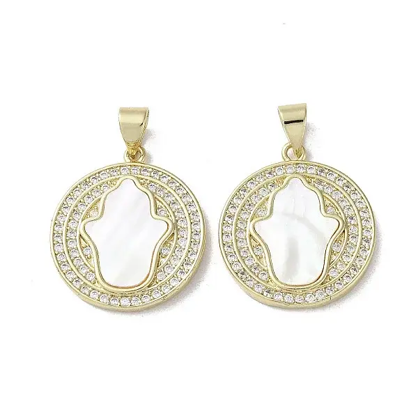 Brass Micro Pave Cubic Zirconia Pendants