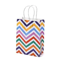 Wave Shaped Print Paper Packing Tote Bags