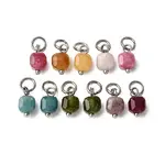 Natural Colorful Tourmaline Faceted Table Cut Cube Charms