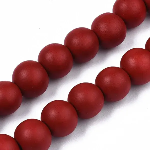 Spray Painted Natural Wood Beads Strands