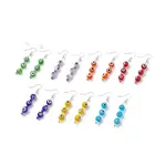 7 Pairs 7 Color Lampwork Evil Eye & Glass Beaded Dangle Earrings
