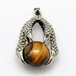 Vintage Natural Bezel Tiger Eye Pendants