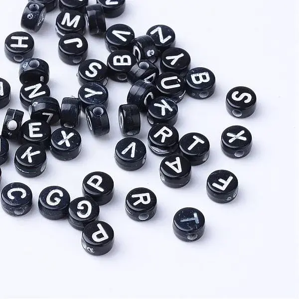 Craft Acrylic Horizontal Hole Letter Beads