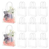 Valentine's Day Rectangle Transparent PVC Storage Bags with Handle