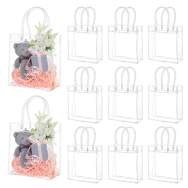 Valentine's Day Rectangle Transparent PVC Storage Bags with Handle