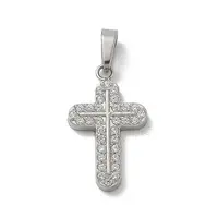 304 Stainless Steel Micro Pave Cubic Zirconia Pendants