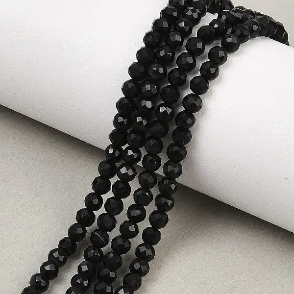 Natural Dyed & Heated Black Onyx Beads Strands