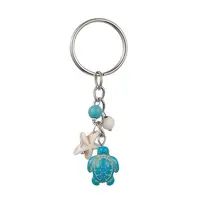 Turtle & Starfish Synthetic Turquoise Pendant Keychains