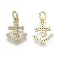 Brass Micro Pave Cubic Zirconia Charms