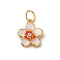 925 Sterling Silver White Enamel Flower Charms