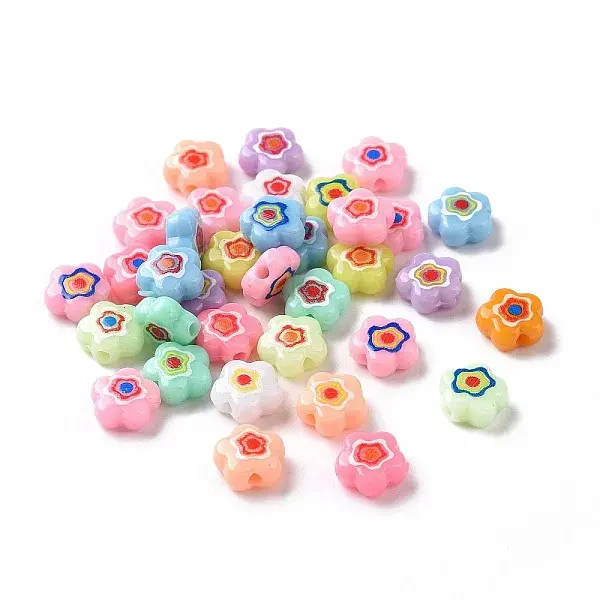 Printed Opaque Acrylic Beads