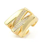 Rectangle Clear Cubic Zirconia Open Cuff Ring