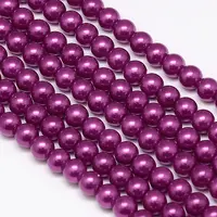 Eco-Friendly Dyed Glass Pearl Round Beads Strands