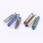 Electroplated Natural Quartz Crystal Graduated Beads Strands