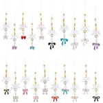 20Pcs Bowknot Allloy Enamel & Acrylic Mobile Straps