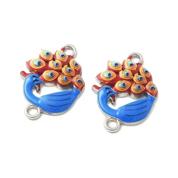 Alloy Royal Blue Enamel Connector Charms
