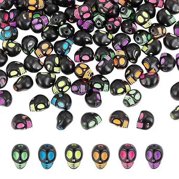500Pcs Opaque Black Acrylic Beads