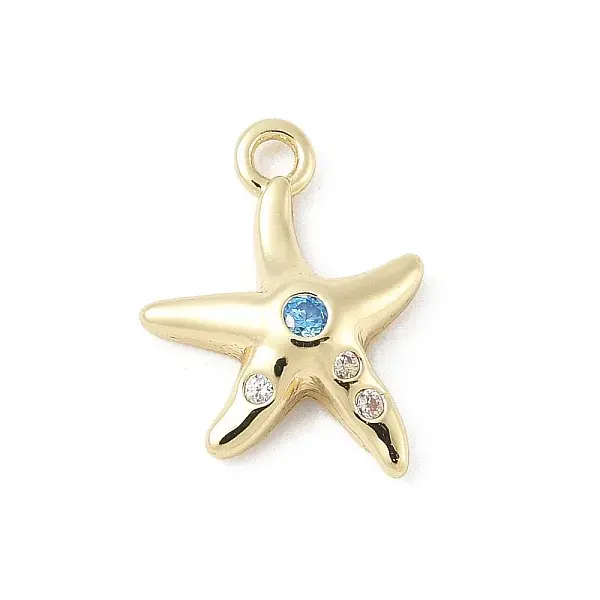 Brass Micro Pave Cubic Zirconia Charms