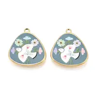 Printed Style 304 Stainless Steel Triangle with Dove Pendants