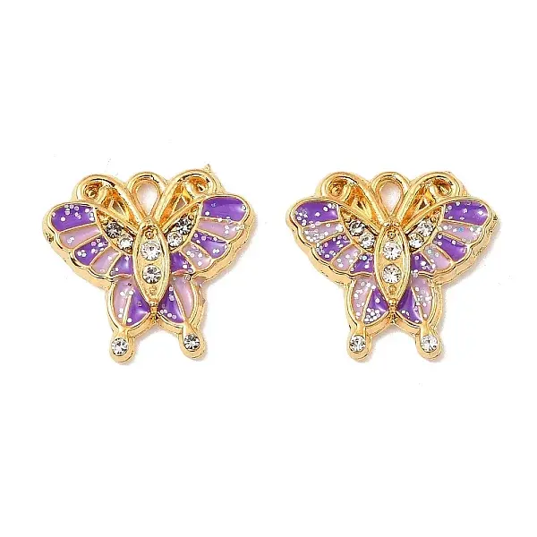 304 Stainless Steel with Crystal Rhinestone Enamel Charms