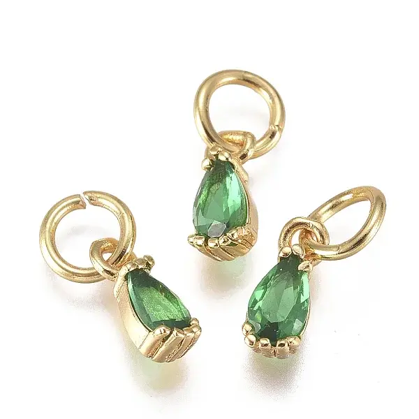 Brass Micro Pave Cubic Zirconia Charms