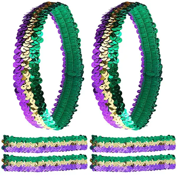 10Pcs Wide Stretch Sparkling Headband