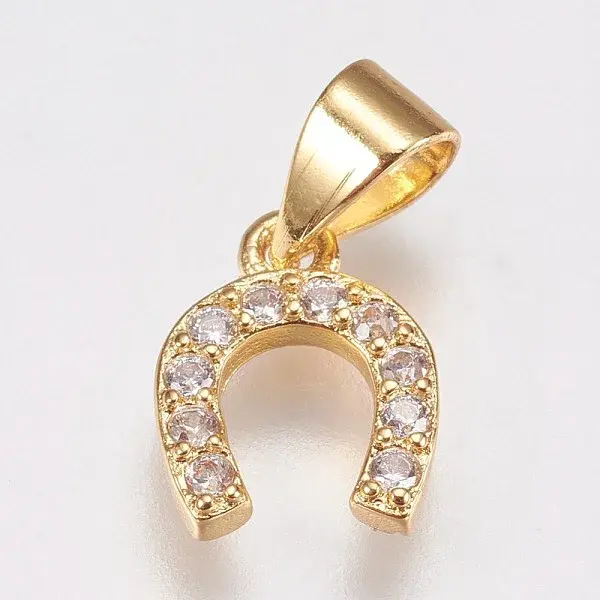 Brass Micro Pave Cubic Zirconia Charms