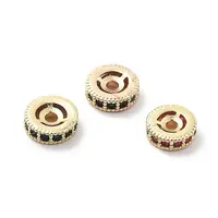 Brass Micro Pave Cubic Zirconia Beads