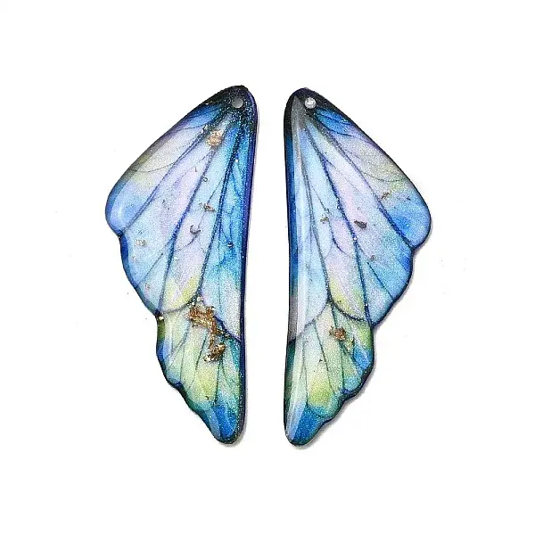 2Pcs Transparent Epoxy Resin Pendants
