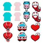 14Pcs 7 Style Hospital Theme Food Grade Eco-Friendly Silicone Focal Beads