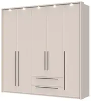 Pětidveřová šatní skříň se zásuvkami a led osvětlením baptiste -