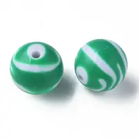 Opaque Striped Acrylic Beads