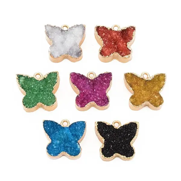 Natural Druzy Agate Pendants