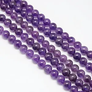 Natural Amethyst Round Beads Strands