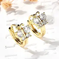 Butterfly Brass Hoop Earrings