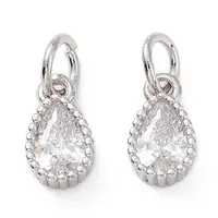 Brass Micro Pave Cubic Zirconia Charms