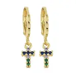 Brass Micro Pave Cubic Zirconia Hoop Earrings for Women