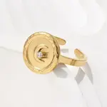 304 Stainless Steel Cubic Zirconia Cuff Rings for Women