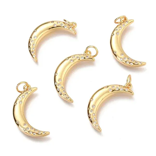 Brass Micro Pave Clear Cubic Zirconia Pendants