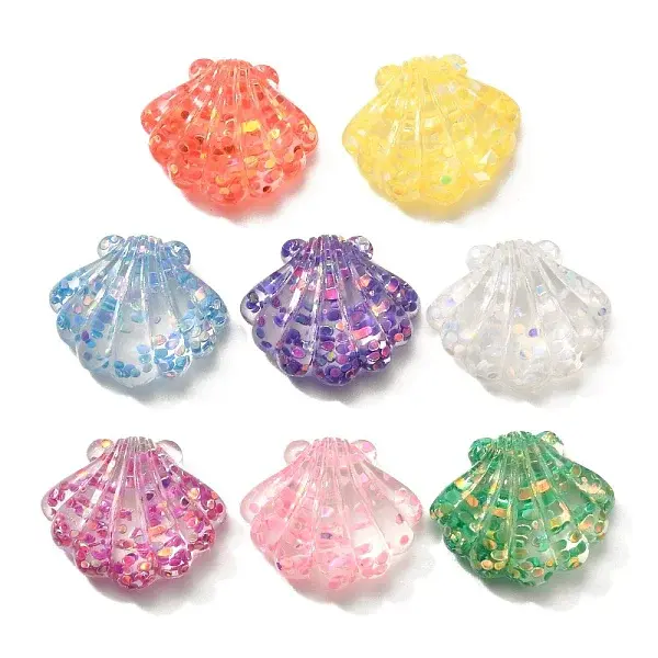Transparent Marine Organism Resin Cabochons