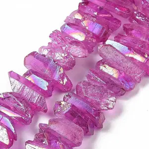 Natural Quartz Crystal Points Beads Strands
