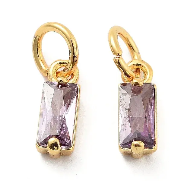 Brass Micro Pave Cubic Zirconia Charms