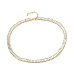 Brass Micro Pave Cubic Zirconia Link Chain Necklaces