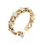 Brass Micro Pave Clear Cubic Zirconia Cuff Rings