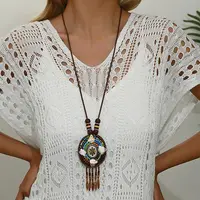 Colorful Woven Shells Boho Boho Pendant Necklaces for Women