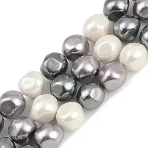 Electroplated Shell Pearl Beads Strands